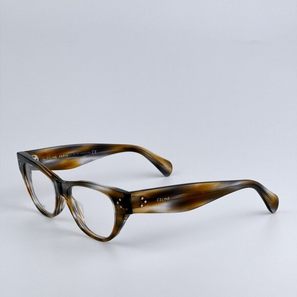 Celine CL50040I 055 BRAND NEW Eyeglasses Striped Blue Brown Havana Women Cat Eye - Picture 7 of 10